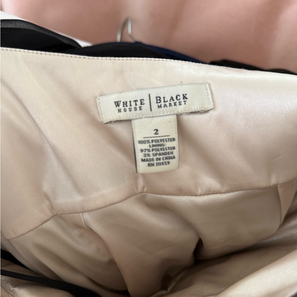 White House Black Market Black Sheer Halter Dress Pleated Mesh Open Back Sz 2 - Picture 4 of 4